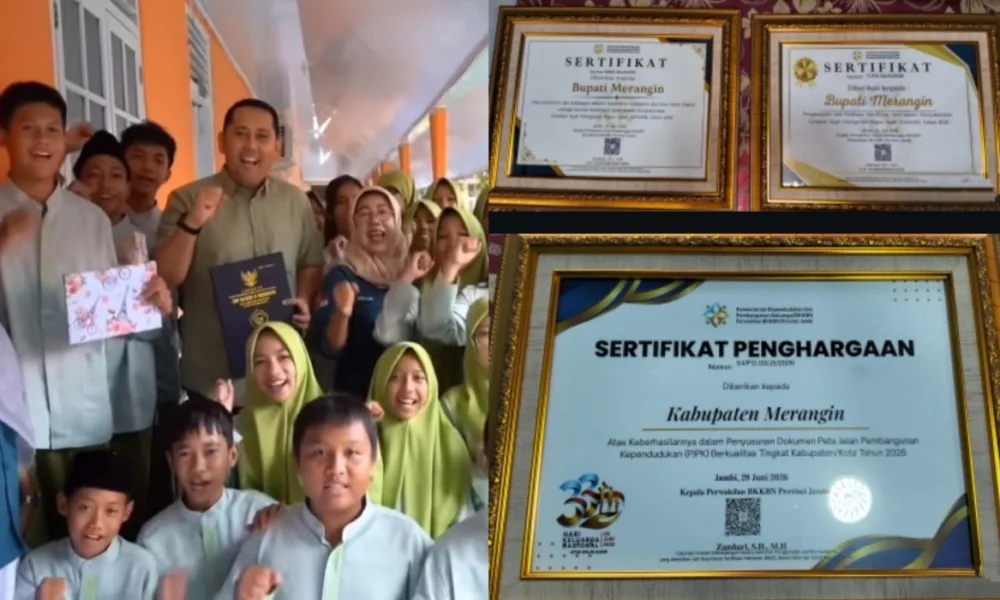 Bupati Merangin M. Syukur Raih Dua Penghargaan Program GEMAR 2026, Termasuk Dedikasi dan Peran Aktif