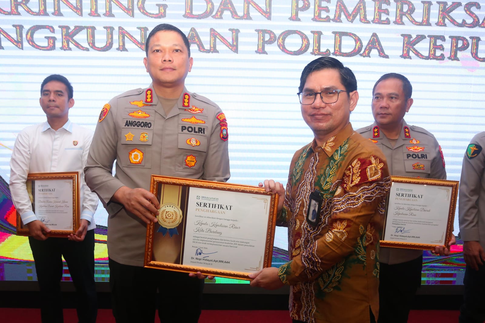 Kapolresta Barelang Kombes Anggoro Wicaksono Raih Penghargaan BPJS Kesehatan atas Dukungan Program JKN di Kepri