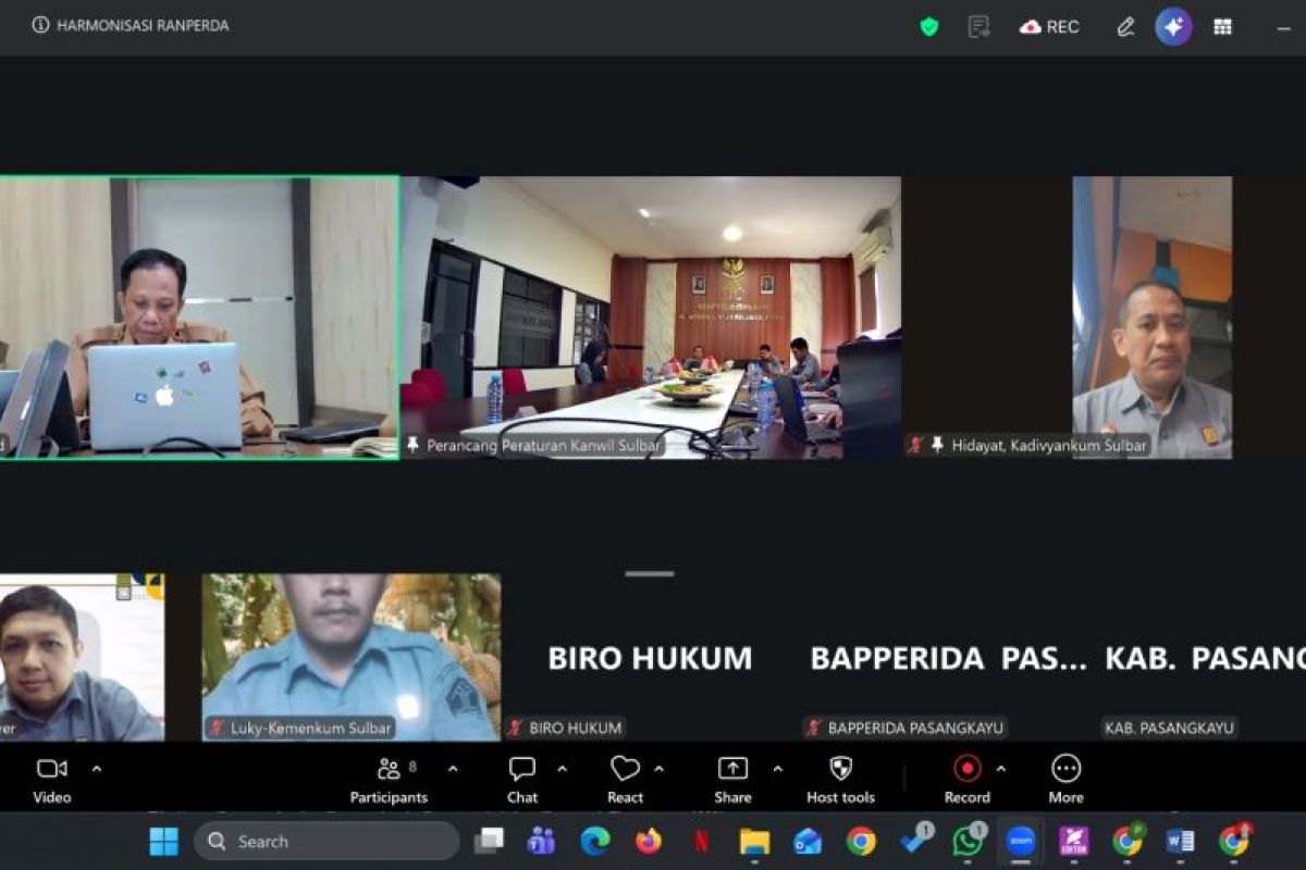Kantor Wilayah Kemenkum Sulbar Harmonisasi Raperbup Tambahan Penghasilan ASN Polewali Mandar