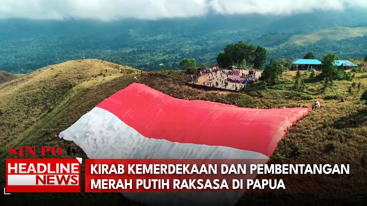 Kirab Kemerdekaan di Jayapura: Bendera Merah Putih Raksasa Dibentangkan di Gunung Cycloop Sambut HUT ke-81 RI