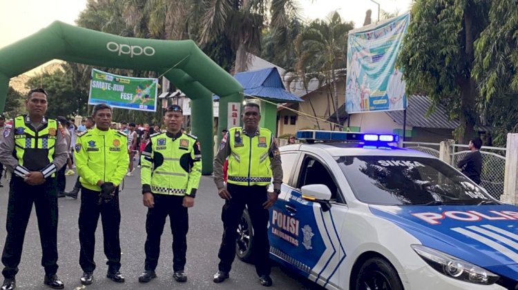 Satlantas Polres Sikka Kawal SMATER Run Fest 2026, Ratusan Pelari dan Pengguna Jalan di Maumere Terjamin Aman