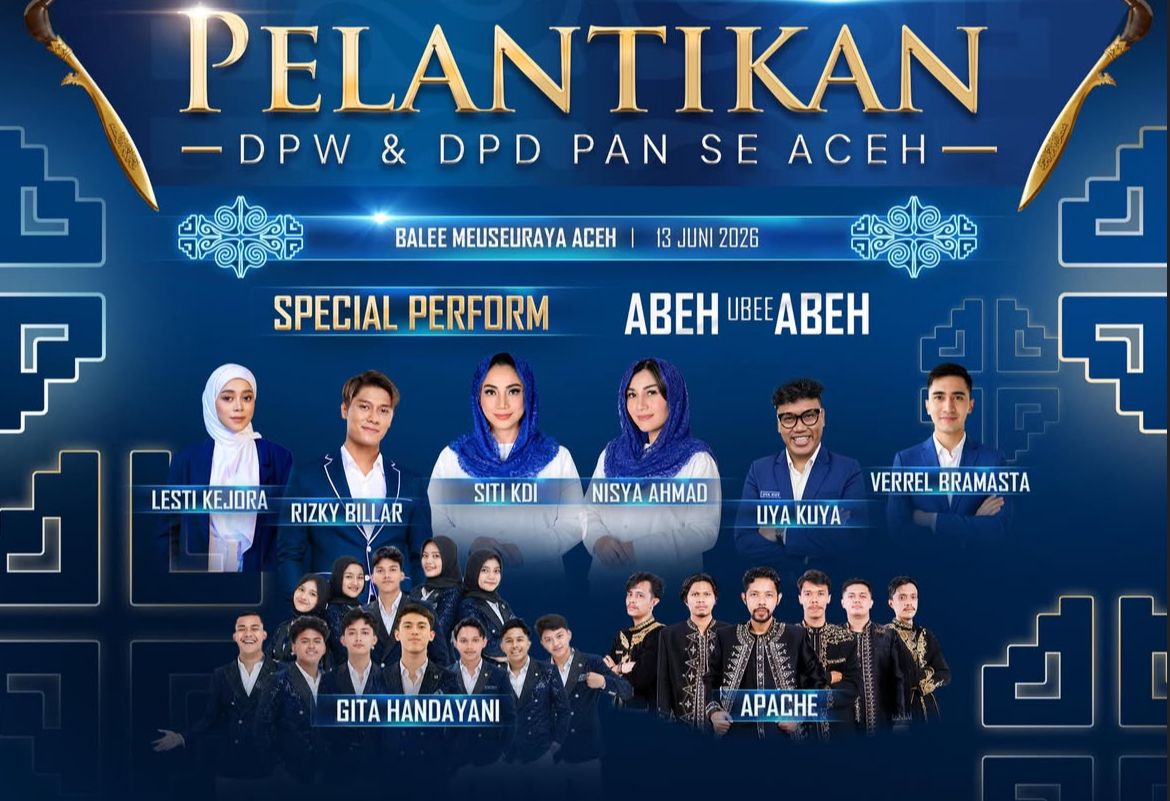 Lesti Kejora hingga Pasha Ungu Ramaikan Pelantikan PAN Aceh, Zulkifli Hasan Hadir Langsung di Banda Aceh