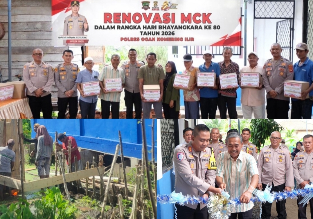 3 Program Sosial Polda Sumsel di Hari Bhayangkara ke-80: Bedah Rumah di OKU, MCK di OKI, dan Bakti Religi di Mura