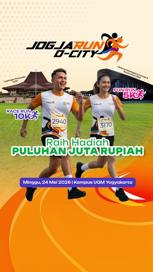 Jogja Run D City 2025: Lari 5K dan 10K di UGM pada 24 Mei, Registrasi Masih Dibuka