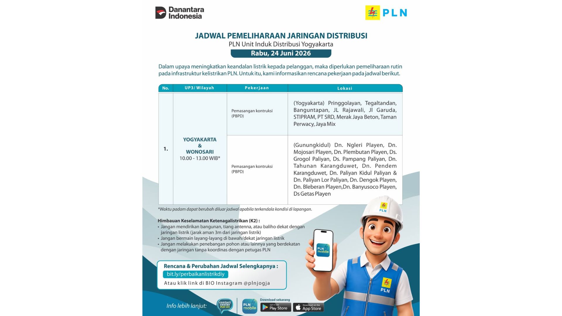 PLN Palembang Jadwalkan Pemadaman Listrik Kamis 20 Agustus 2026, Ini Wilayah dan Estimasi Waktunya