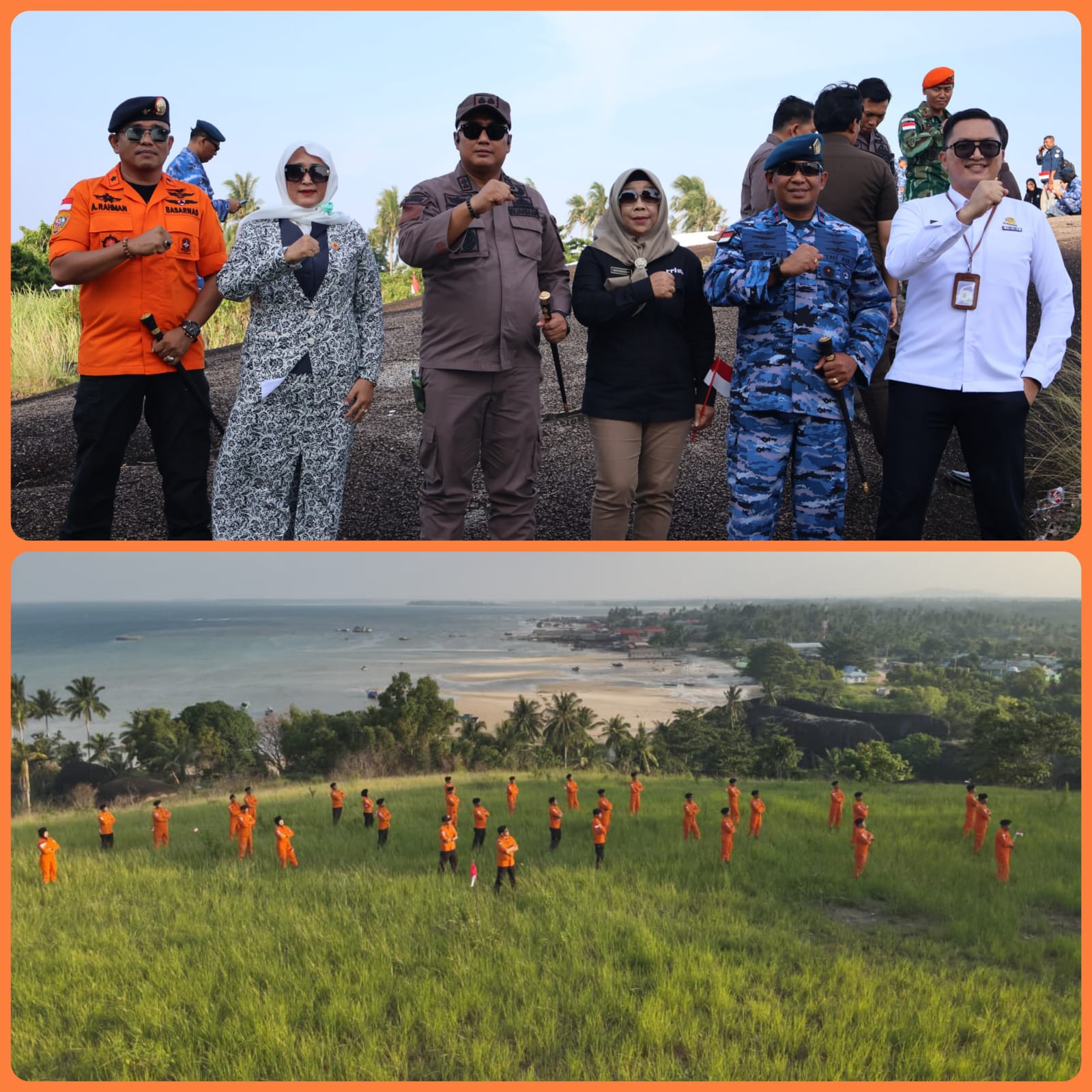 Bendera Merah Putih 10×6 Meter Dibentangkan di Bukit Batu Datar Natuna, Sinergi 7 Instansi Jelang HUT ke-81 RI