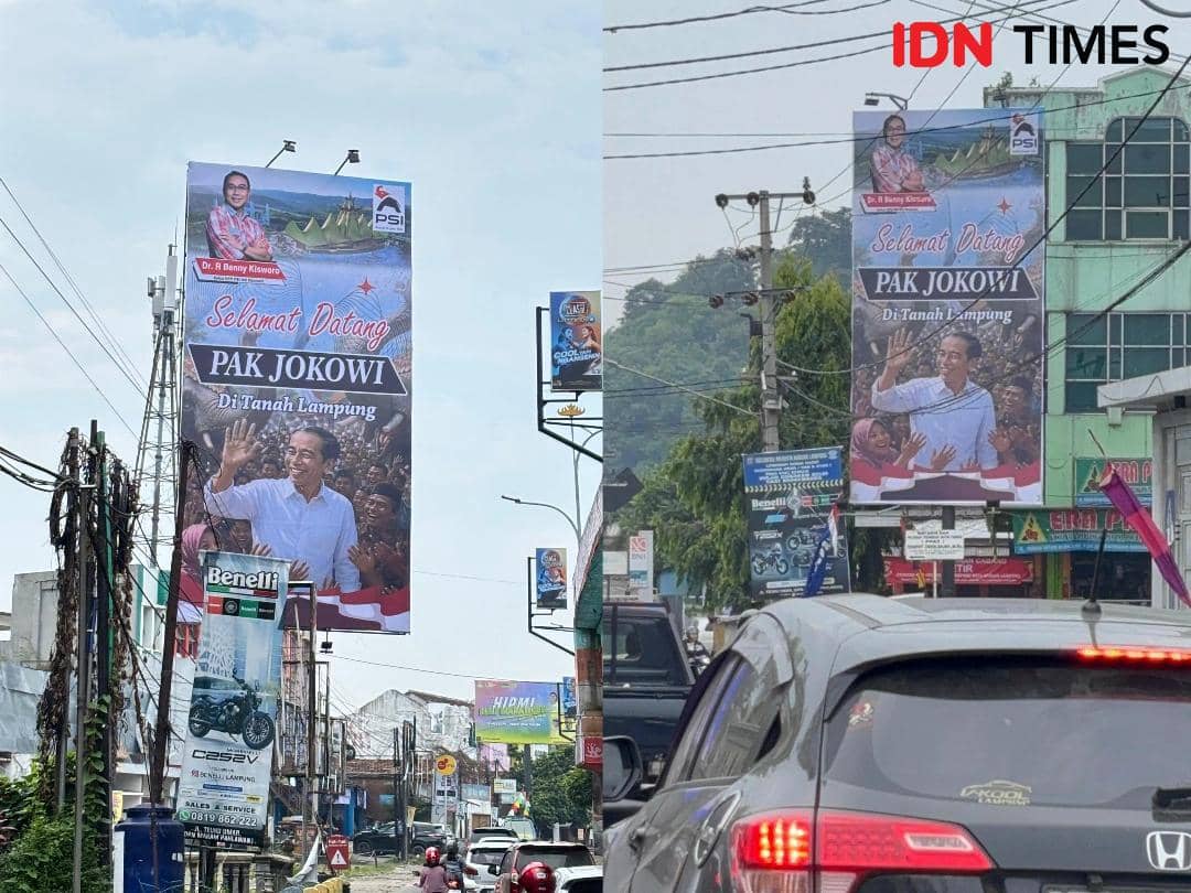 Sambut Kunjungan Jokowi ke Lampung, PSI Bandar Lampung Pasang Baliho di Jalan Protokol, Warga Masih Bertanya-tanya