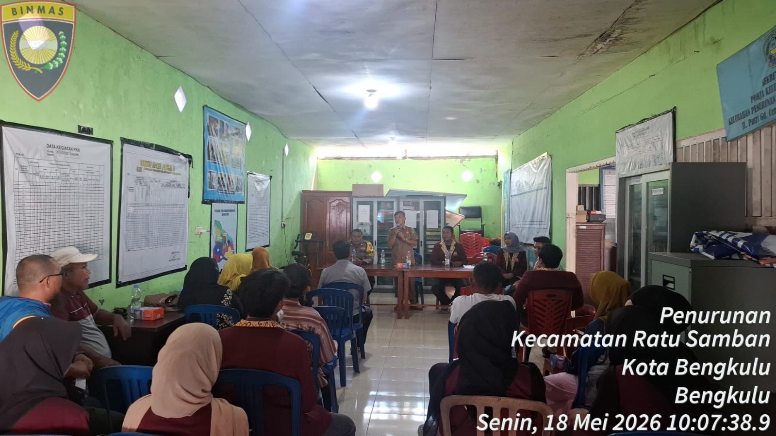 Bhabinkamtibmas Penurunan Hadiri Pemaparan Program Kerja Mahasiswa KKN UINFAS Bengkulu, Perkuat Sinergitas Tiga Pilar