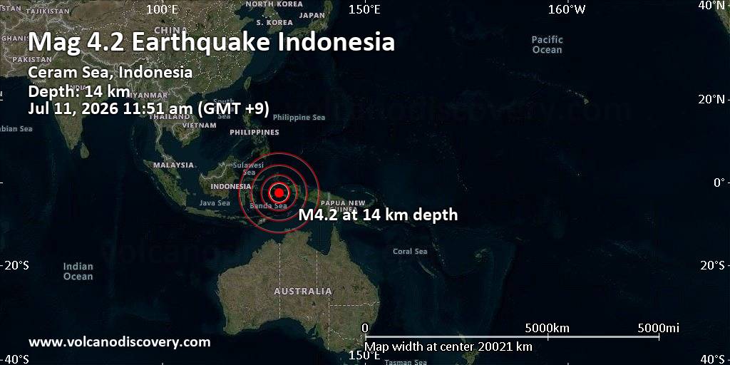 Gempa M 4,2 Guncang 84 Km Utara Amahai, Maluku Tengah: Getaran Tak Dirasakan, Warga Tetap Tenang