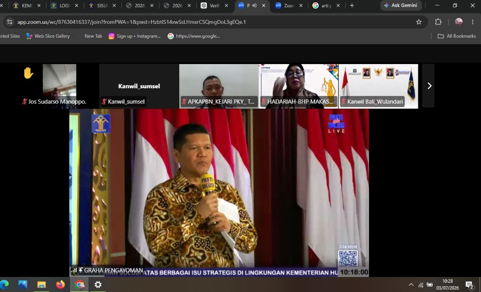 Kemenkum Sumsel Ikuti Forum Pengaduan Publik Nasional, Menteri Hukum Jamin Solusi Cepat dan Transparan