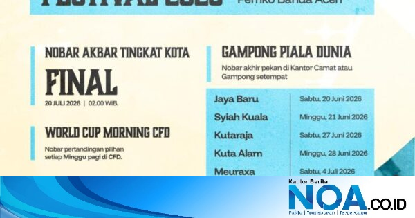Cuaca Buruk Paksa Nobar Piala Dunia 2026 di Syiah Kuala Pindah ke Rumoh Aceh Sulaiman Abda, 9 Kecamatan Tetap Gelar