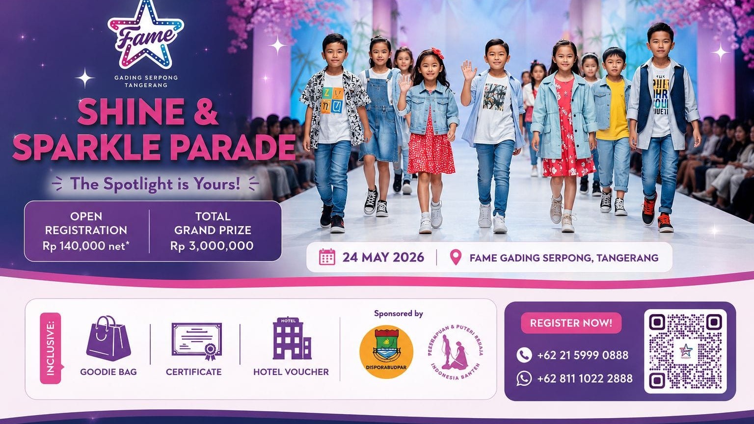 Shine & Sparkle Parade 2026: Ajang Fashion Show Anak di Fame Gading Serpong