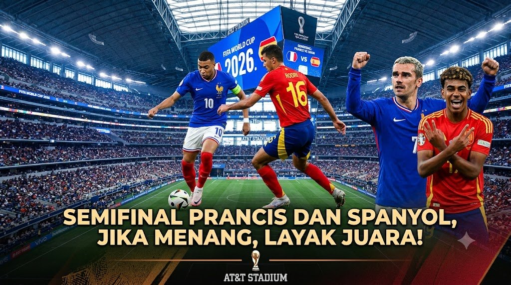 Semifinal Prancis vs Spanyol di Piala Dunia 2026, Duel Dua Kiblat Sepak Bola Eropa yang Layak Jadi Final