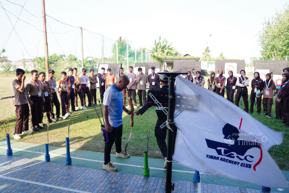 35 Peserta Kontingen Jambore Nasional Pangkalpinang Dibekali Teknik Panahan oleh Timah Archery Club