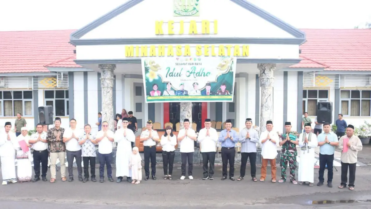 Bupati Minsel FDW-Theodorus Kawatu dan Forkopimda Hadiri Salat Iduladha di Kejari, Bukti Toleransi Nyata