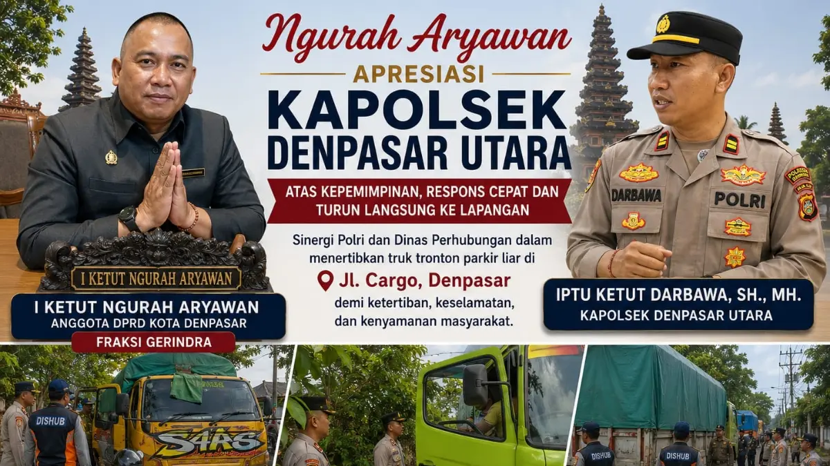 Anggota DPRD Denpasar Apresiasi Langkah Cepat Kapolsek Denut dan Dishub Atasi Kemacetan di Jalan Cargo