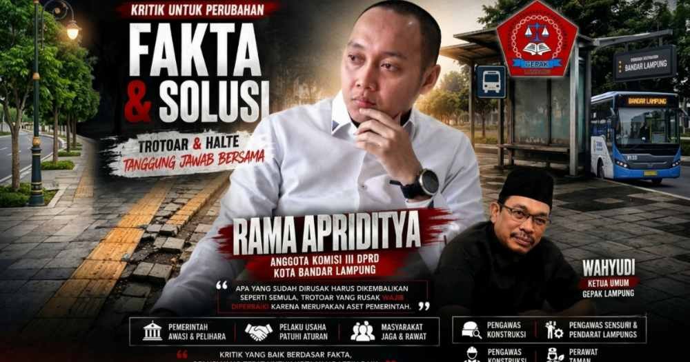 Polemik Trotoar dan Halte Bandar Lampung: GEPAK Minta Publik Kritis Tapi Objektif, Ini Pembagian Kewenangannya