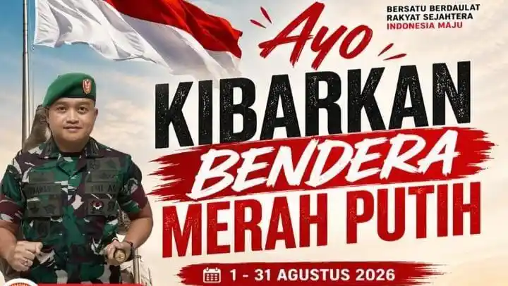 Kibarkan Merah Putih Sepanjang Agustus, Dandim 0402/OKI-OI: Ini Wujud Penghormatan untuk Para Pahlawan