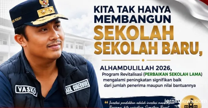 Bantuan Revitalisasi Sekolah Sumbar 2026 Tembus 920 Satuan Pendidikan, Nilainya Rp 617 Miliar