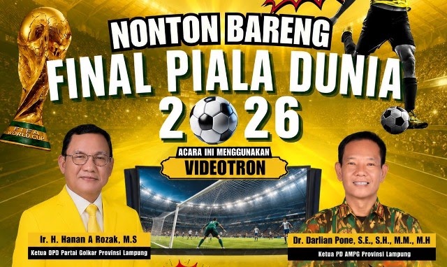 Golkar Lampung Gelar Nobar Final Piala Dunia 2026 Sambil Lomba Gaple, Hadiah Smart TV dan Kulkas