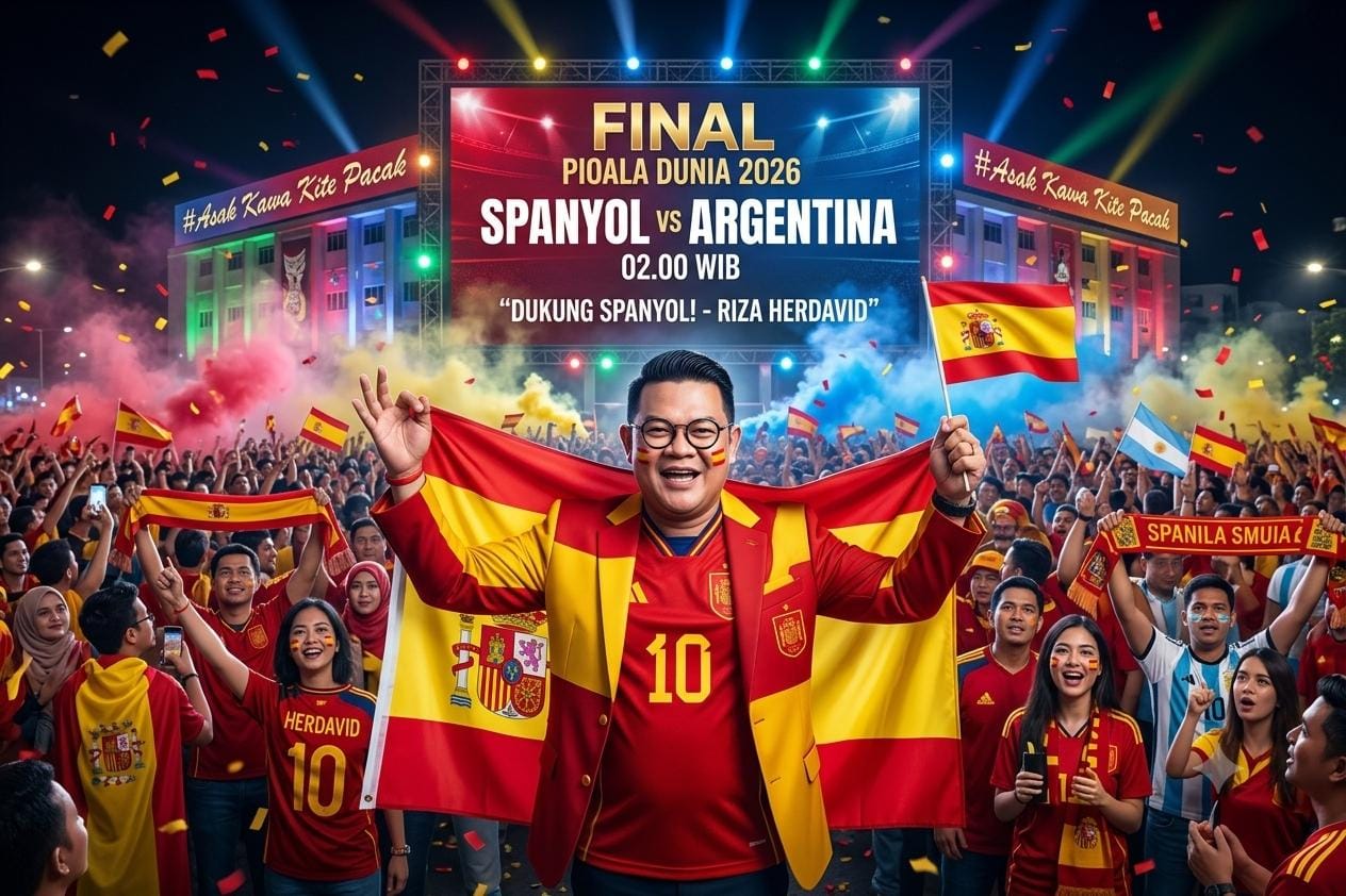 Bupati Bangka Selatan Riza Herdavid Jagokan Spanyol Juara Piala Dunia 2026, Ajak Warga Nobar Bareng di Himpang Lima