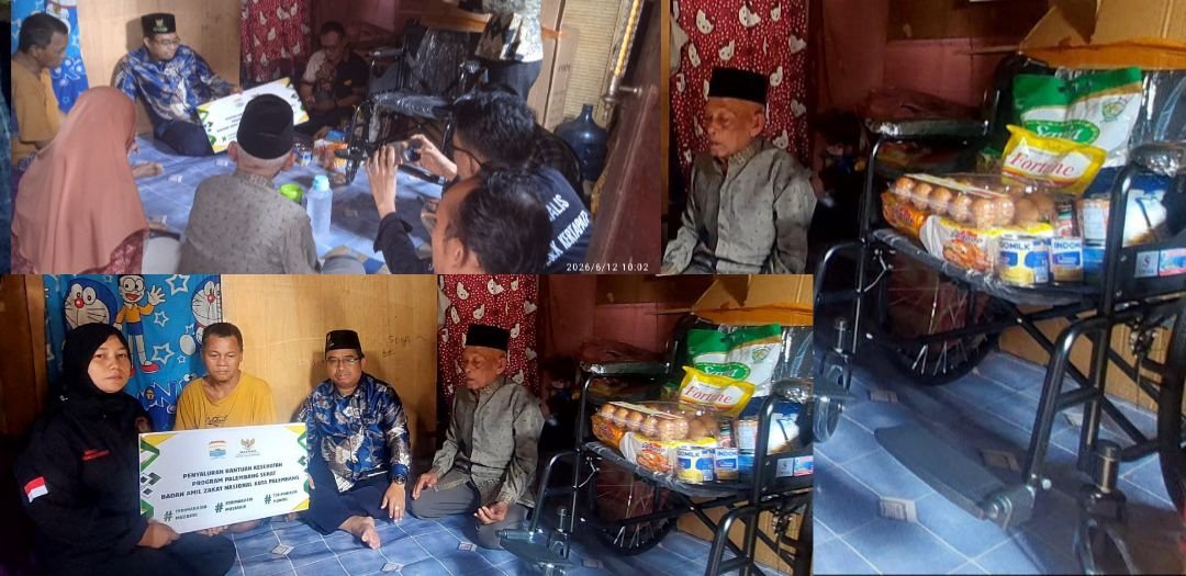 Baznas Palembang Salurkan Kursi Roda dan Bantuan Berobat untuk Warga Kertapati yang Lumpuh Akibat Sakit