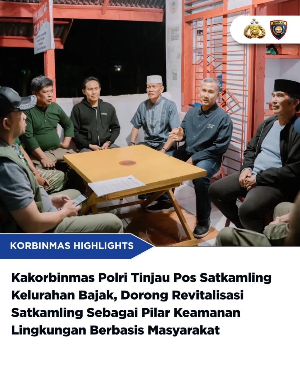 Kakorbinmas Baharkam Polri Tinjau Pos Satkamling Kelurahan Bajak di Bengkulu, Dorong Warga Aktif Jaga Lingkungan