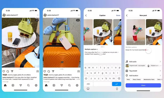Instagram Rilis Fitur Caption Per Slide di Carousel, Kreator Konten di Pontianak Bisa Bikin Micro-Blog Lebih Rapi