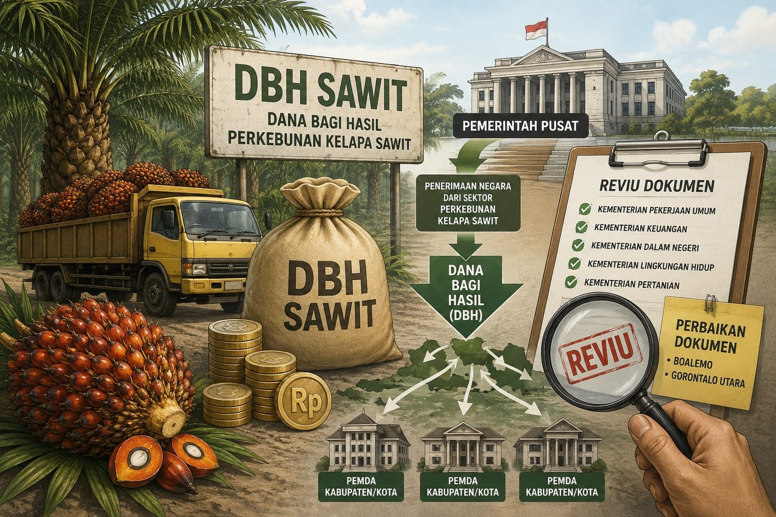 DBH Sawit Gorontalo Masih Tertahan di Reviu Kementerian, Dua Kabupaten Perbaiki Dokumen Usulan