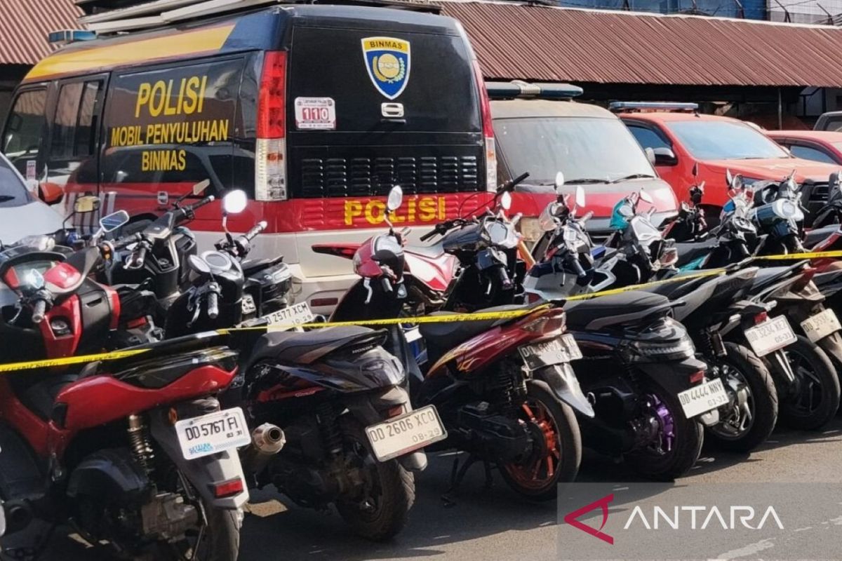 Polrestabes Makassar Sita 335 Motor dan Senjata Tajam dalam Operasi Cipta Kondisi, 53 Pengendara di Bawah Umur