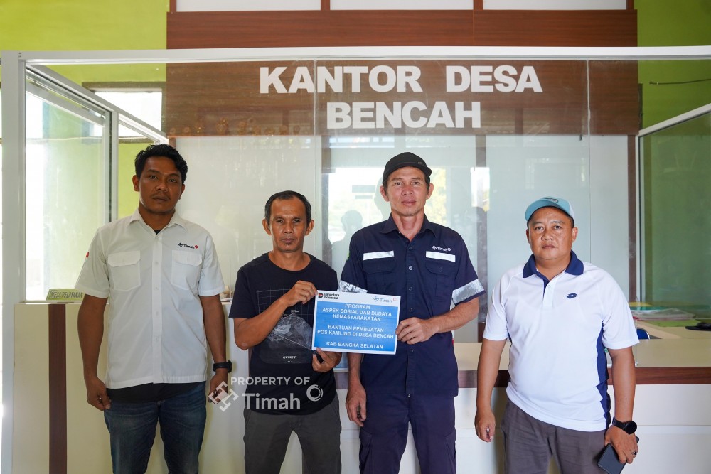 Bantu Jaga Keamanan Pasar Desa, PT TIMAH Bangun Pos Kamling di Bencah Bangka Selatan