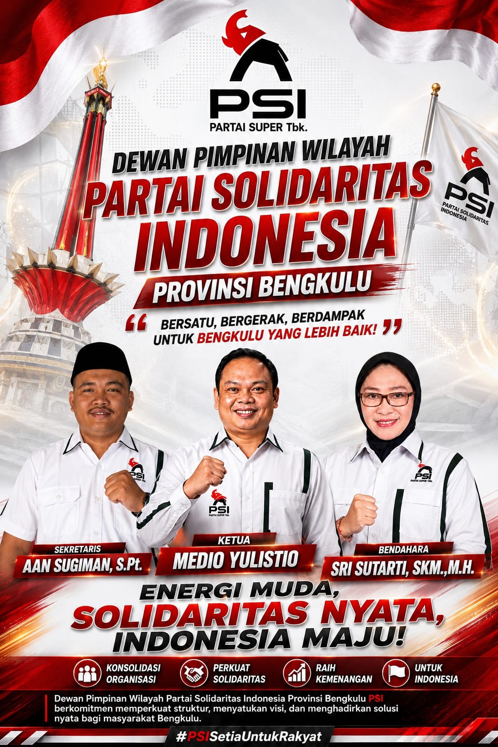 PSI Bengkulu Targetkan Fraksi Sendiri di DPRD Provinsi pada Pemilu 2029, Konsolidasi 129 DPC Dimulai Juli 2026