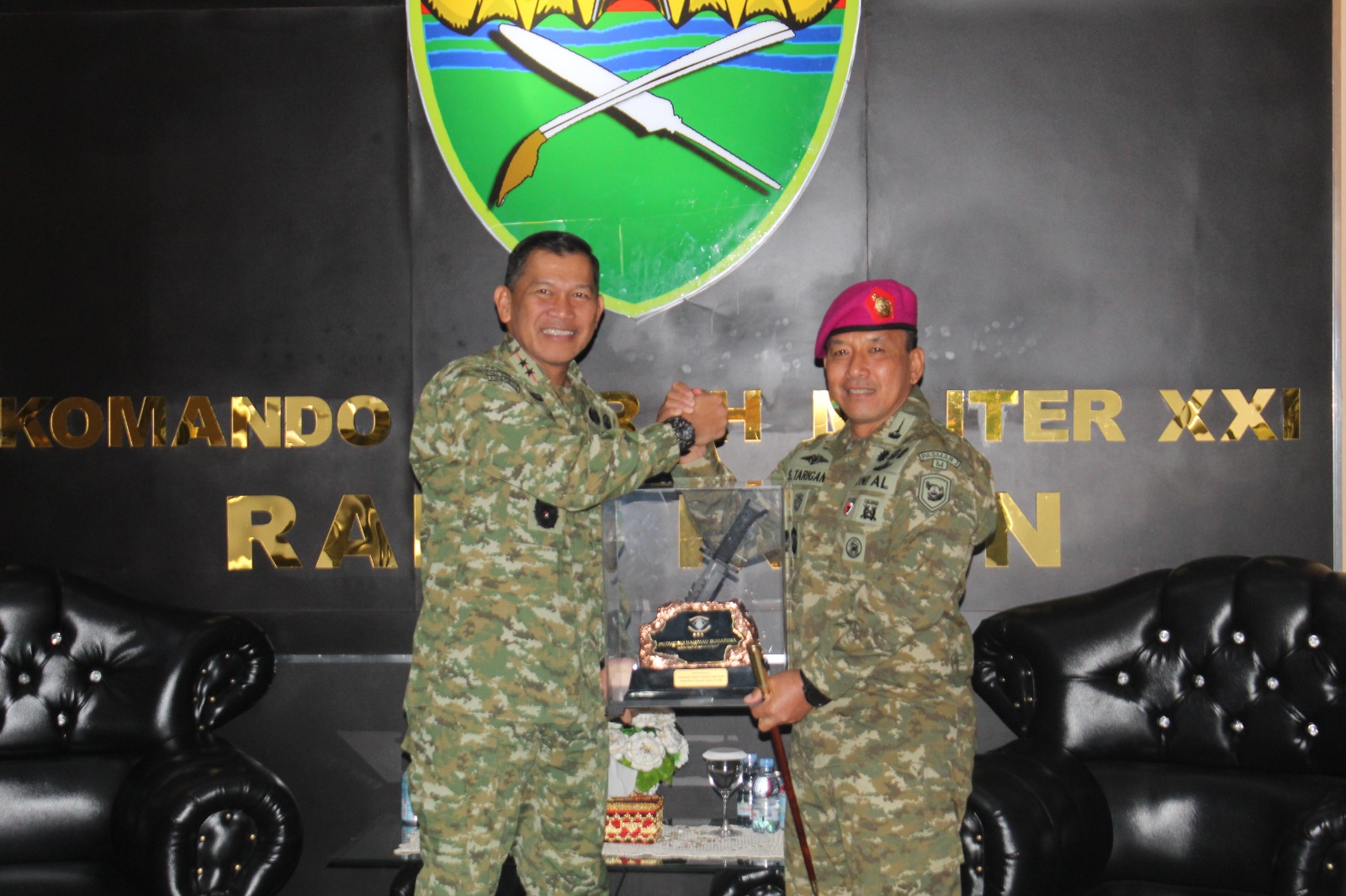 Pangdam XXI/Radin Inten Terima Kunjungan Danbrigif 4 Marinir/BS, Perkuat Sinergi TNI di Lampung