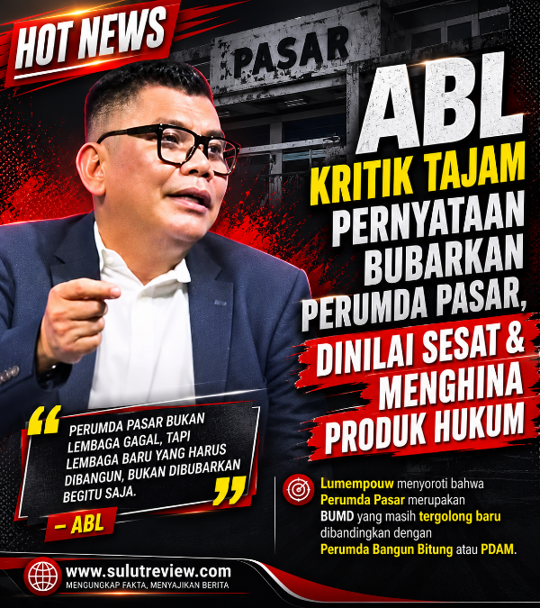 Pengamat Hukum Sulut Allan Berty Lumempouw Kritik Pernyataan Bubarkan Perumda Pasar Bitung, Dinilai Sesat dan Menghina Produk Hukum