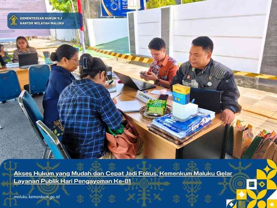 Hari Pengayoman Ke-81, Kanwil Kemenkum Maluku Terbitkan Sertifikat Perseroan Perorangan Hanya 10 Menit di Ambon