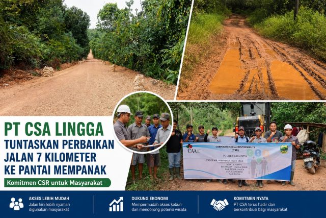 PT CSA Perbaiki Jalan Tanah 7 Kilometer Menuju Pantai Mempanak di Lingga Timur, Warga: Dulu Licin Saat Hujan
