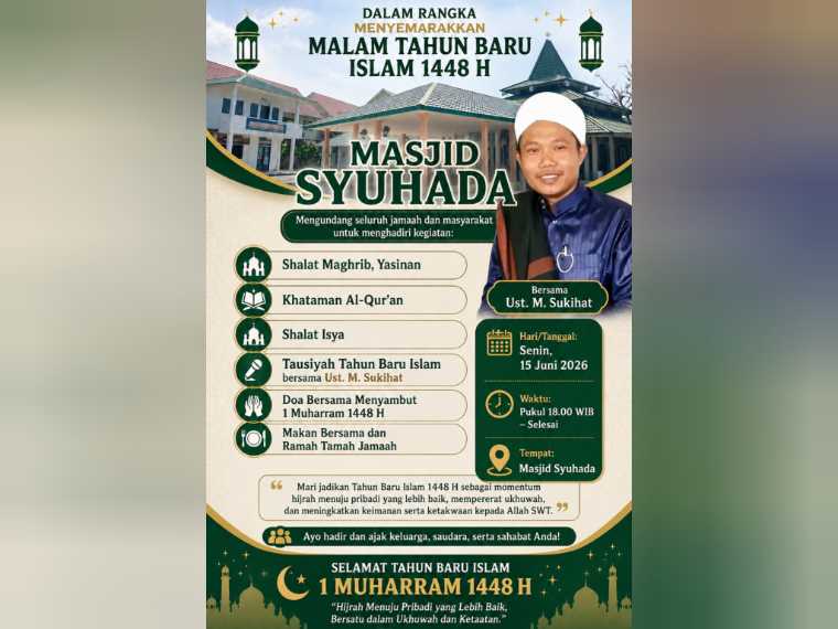 Masjid Syuhada Mempawah Gelar Tausiyah dan Doa Bersama Sambut 1 Muharram 1448 H, Takmir Ajak Jamaah Hijrah