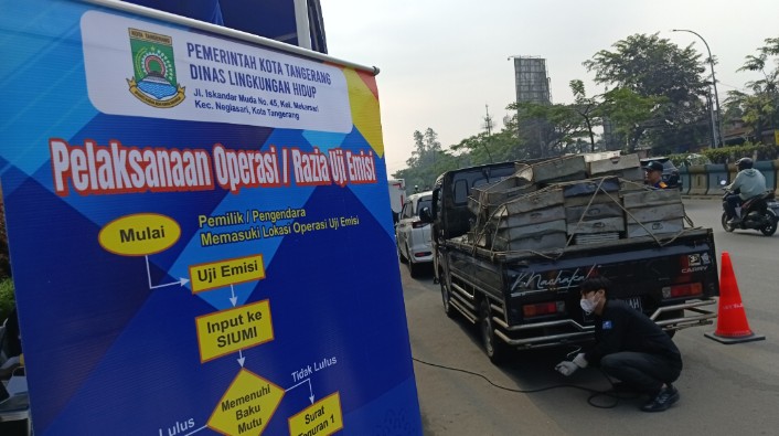 Uji Emisi Gratis DLH Kota Tangerang: 20 Kendaraan Solar Perusahaan Gagal Lolos, Mayoritas Armada Industri