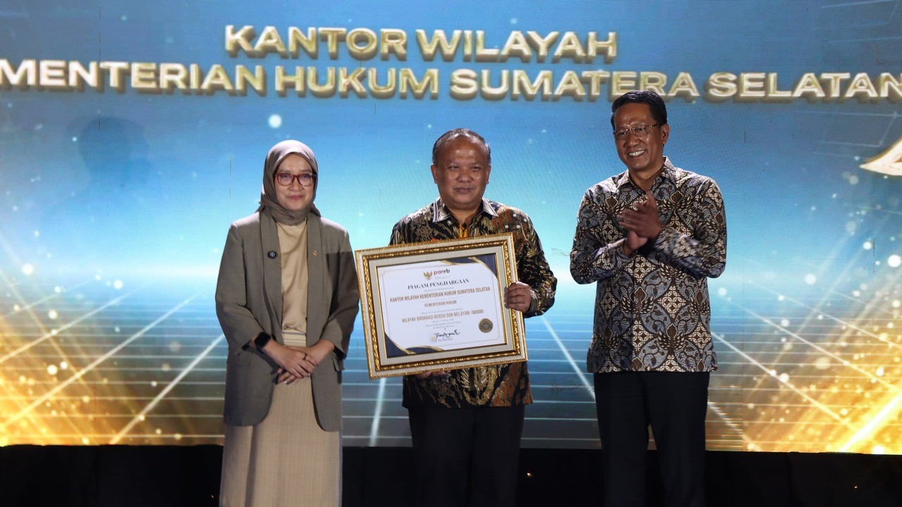Kemenkum Sumsel Raih Predikat WBBM dari Menpan RB, Bukti Reformasi Birokrasi Berdampak ke Masyarakat