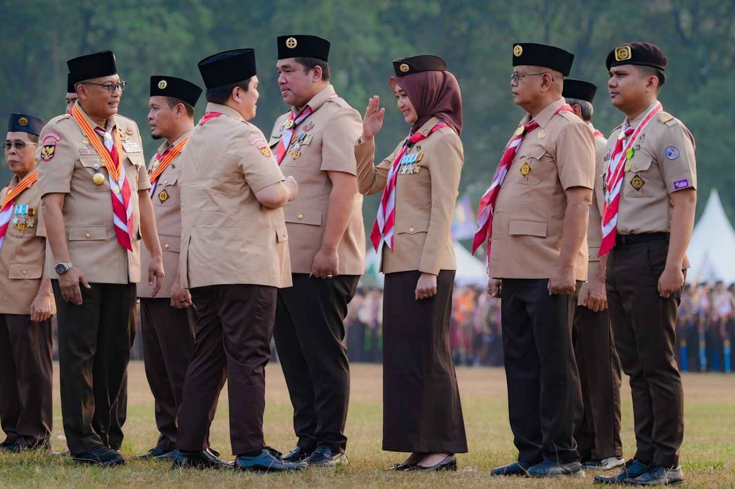 Wagub Lampung Jihan Nurlela Terima Lencana Karya Bakti Pramuka di Hari Pramuka Ke-65, Apresiasi Penanggulangan Bencana