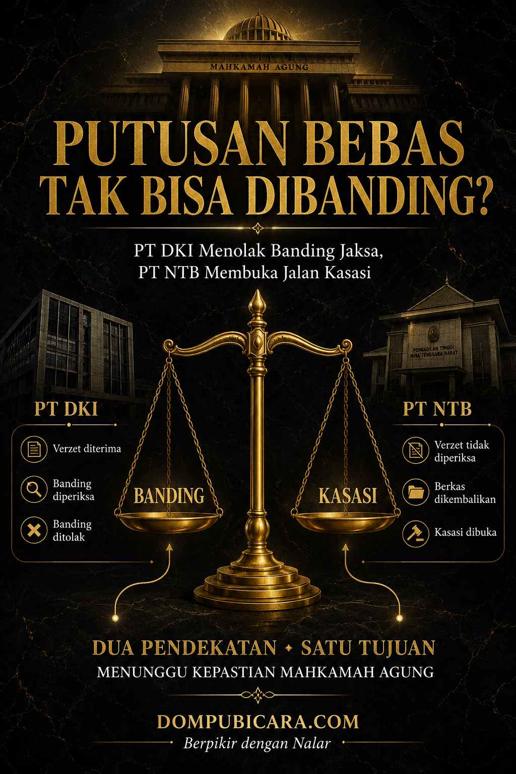 Dua Pengadilan Tinggi Beda Sikap soal Banding Putusan Bebas, PT NTB Pilih Buka Jalan Kasasi ke MA