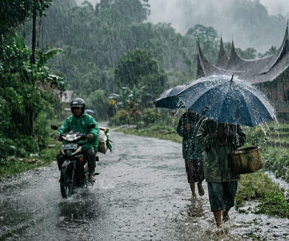 BMKG Prediksi Hujan Guyur 16 Kabupaten Kota di Sumbar Besok, 5 Daerah Berpotensi Petir dan Pohon Tumbang