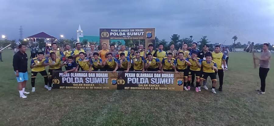 Polres Toba Juara Final Sepak Bola POR Polda Sumut 2026, Kalahkan Sat Brimob Lewat Adu Penalti 4-2