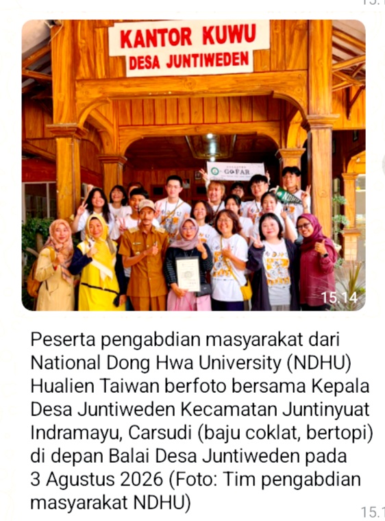14 Mahasiswa Taiwan dari NDHU Hualien Mengabdi di Desa Juntiweden Indramayu, Fokus Edukasi Pekerja Migran