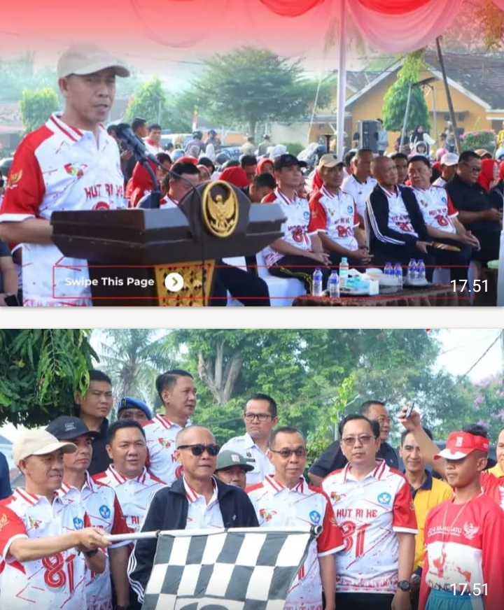 198 Regu Pelajar Lampung Utara Ikuti Lomba Gerak Jalan HUT ke-81 RI, Wakil Bupati Romli Tekankan Sportivitas