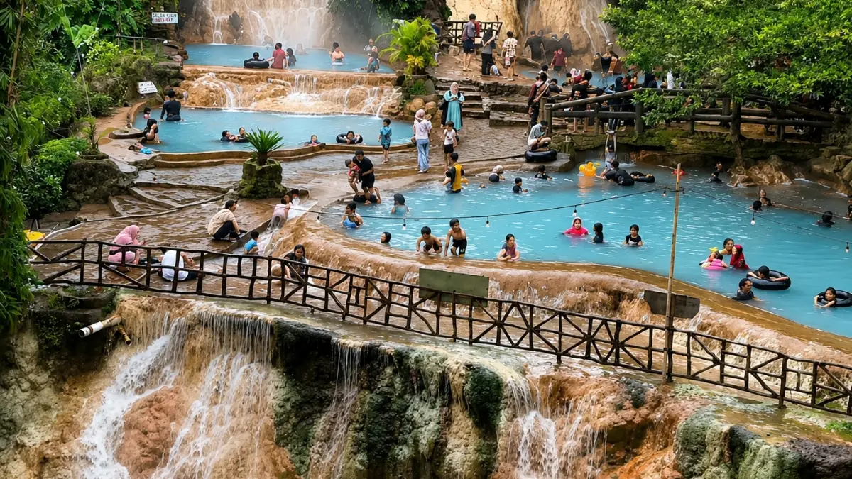 Curug Cipanas di Bandung Barat Tawarkan Pengalaman Berendam Air Hangat di Kaki Gunung Tangkuban Parahu