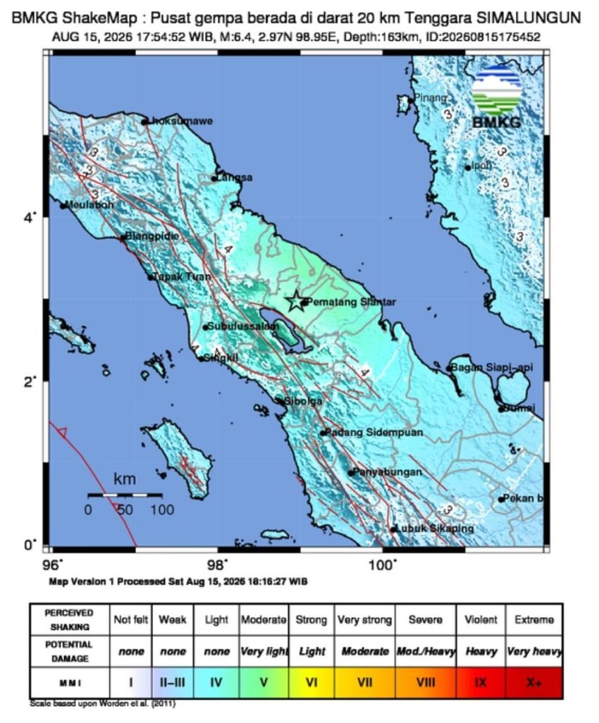 Gempa M6,4 Guncang Simalungun dan Terasa hingga Danau Toba, BPBD Pastikan Belum Ada Kerusakan