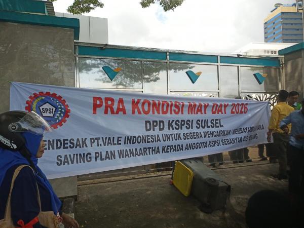 KSPSI Sulsel Segel Kantor PT Vale Makassar atas Tunggakan Dana Karyawan