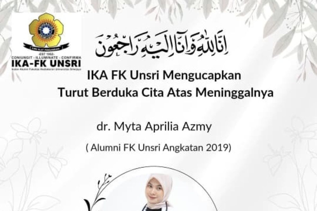 IKA FK Unsri Minta Kemenkes Investigasi Kematian Dokter Internship
