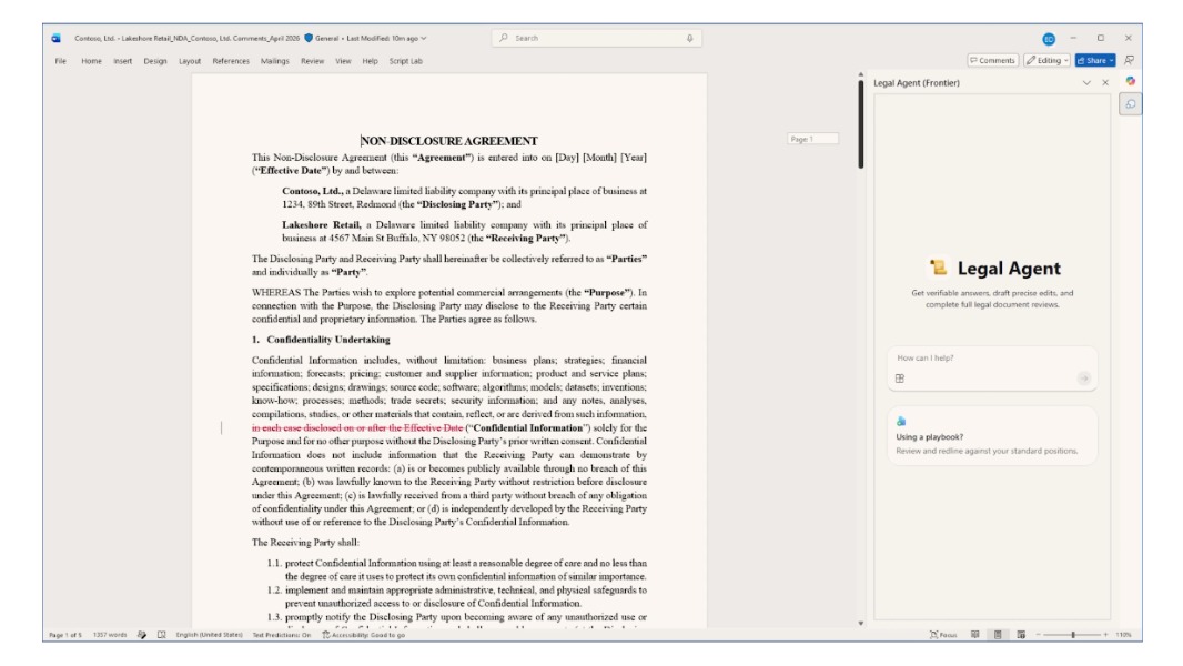 Microsoft Luncurkan Agen AI Khusus untuk Profesional Hukum di Word
